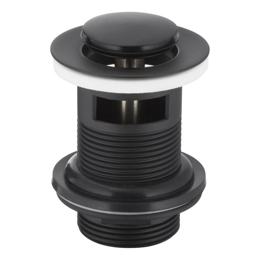 KFA Armatura 660-354-81 - Lavabo déchets avec trop-plein CLICK-CLACK d. 6,2 cm laiton/mat noir
