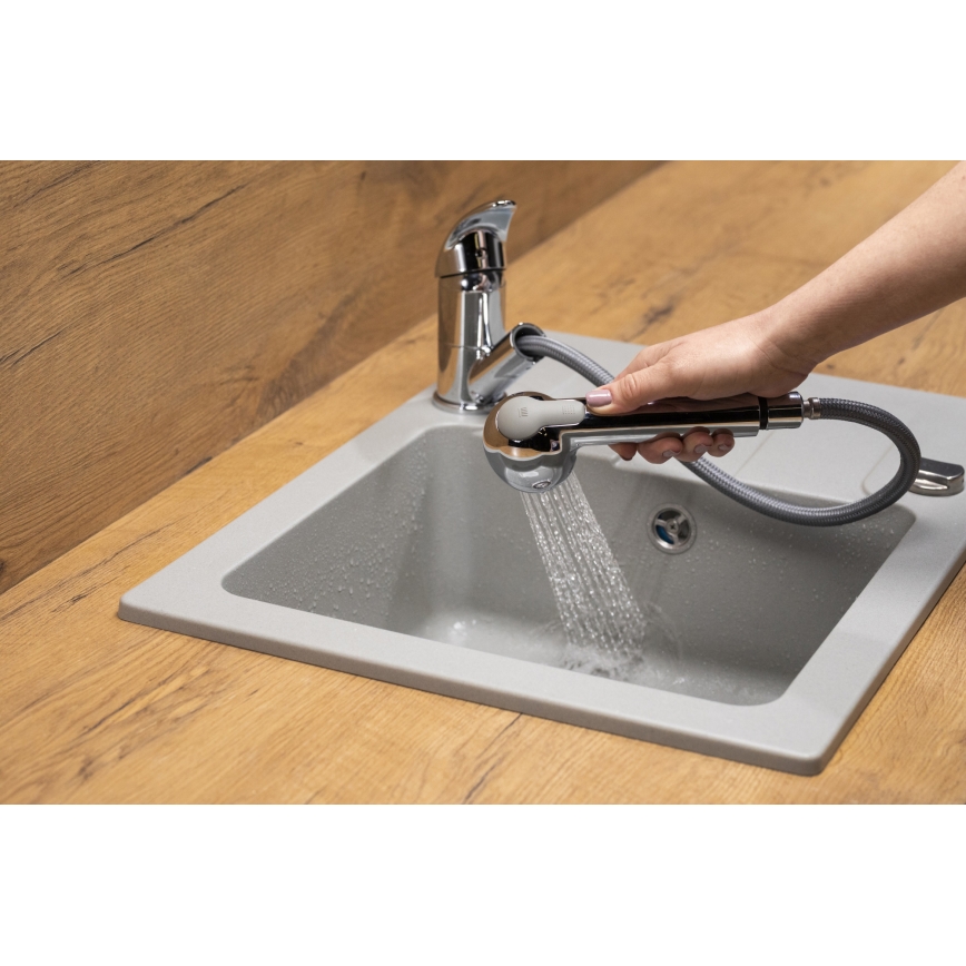 KFA Armatura 6613-110-00 - Robinet d'évier avec douchette extractible INDIRA chrome brillant