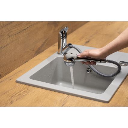 KFA Armatura 6613-110-00 - Robinet d'évier avec douchette extractible INDIRA chrome brillant