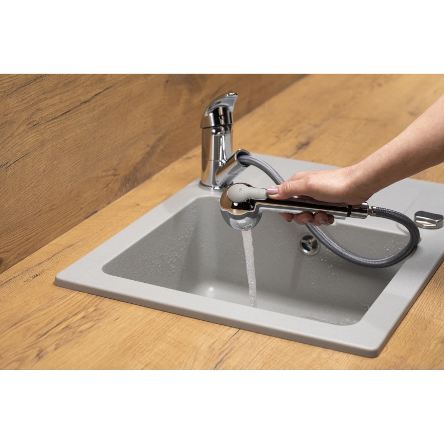 KFA Armatura 6613-110-00 - Robinet d'évier avec douchette extractible INDIRA chrome brillant