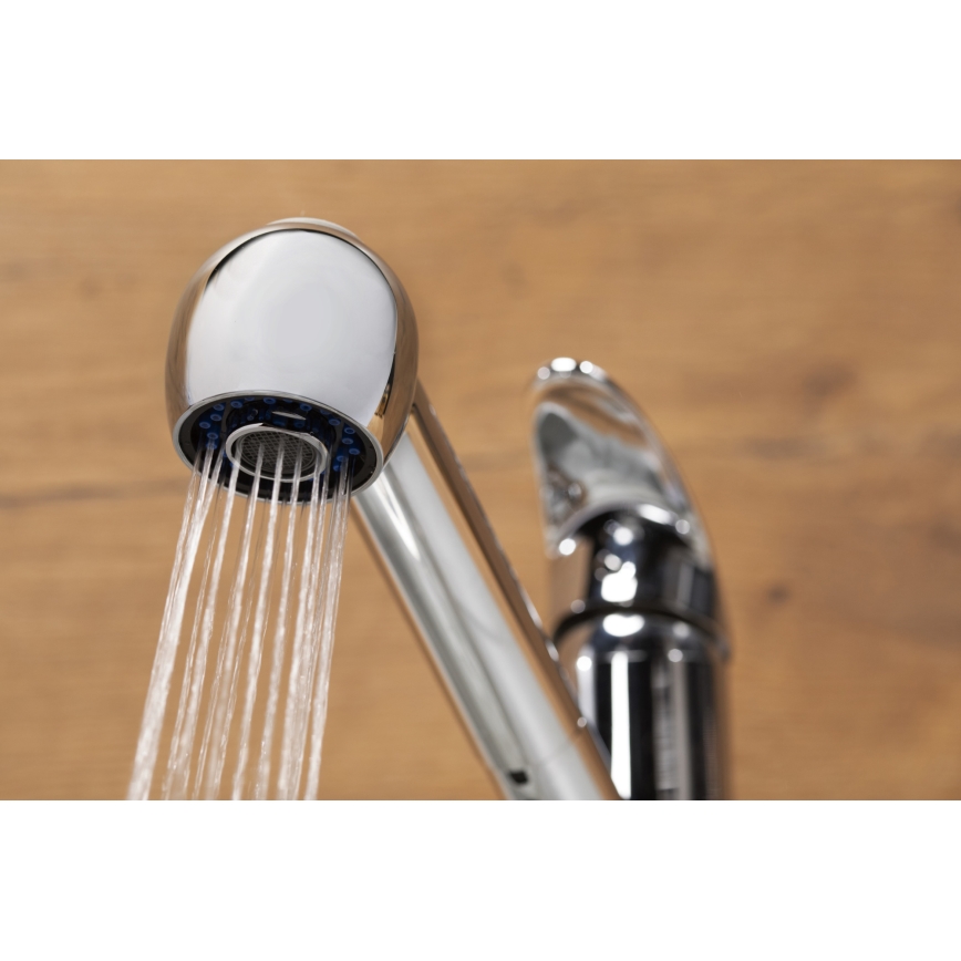 KFA Armatura 6613-110-00 - Robinet d'évier avec douchette extractible INDIRA chrome brillant