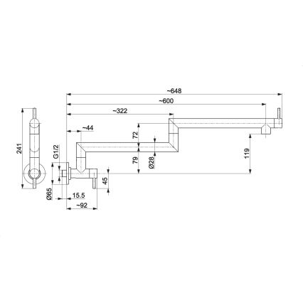 KFA Armatura 6623-030-81 - Keukenkraan met aansluiting DUERO POT FILLER roestvrij/mat zwart
