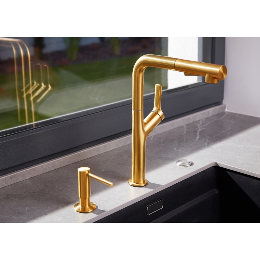 KFA Armatura 6623-220-31 - Robinet d'évier avec douchette extractible DUERO DESIGN acier inoxydable/poli doré