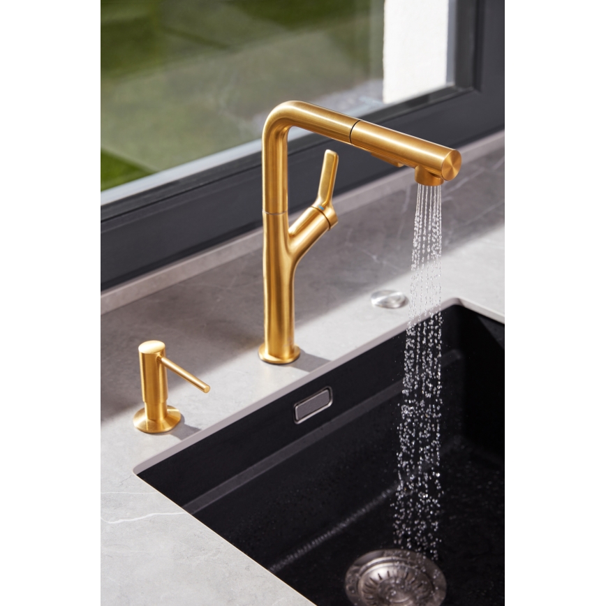 KFA Armatura 6623-220-31 - Robinet d'évier avec douchette extractible DUERO DESIGN acier inoxydable/poli doré
