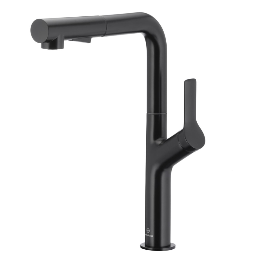 KFA Armatura 6623-220-81 - Robinet d'évier avec douchette extractible DUERO DESIGN acier inoxydable/mat noir