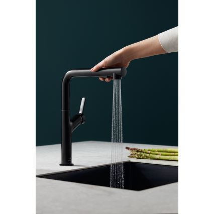 KFA Armatura 6623-220-81 - Robinet d'évier avec douchette extractible DUERO DESIGN acier inoxydable/mat noir