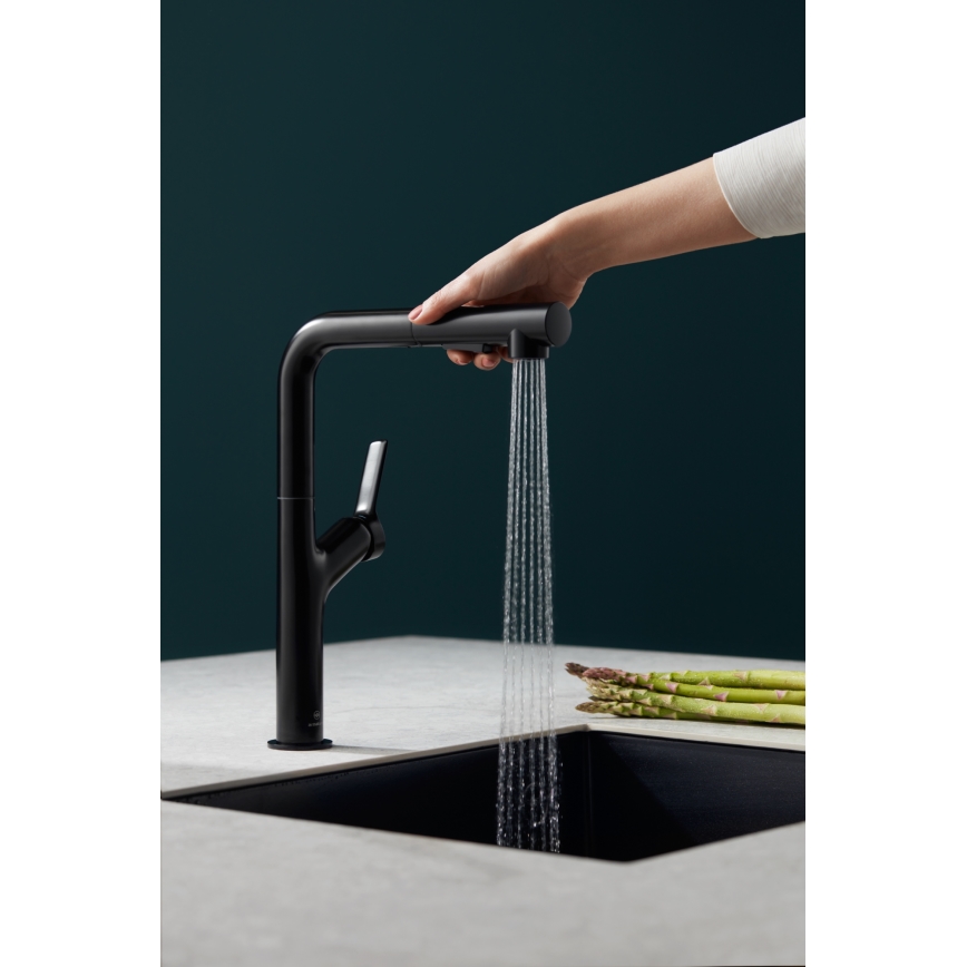 KFA Armatura 6623-220-81 - Robinet d'évier avec douchette extractible DUERO DESIGN acier inoxydable/mat noir