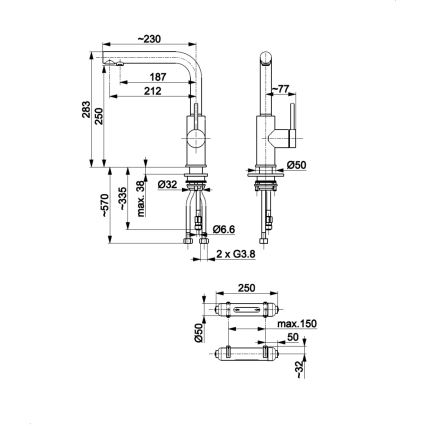 KFA Armatura 6623-912-22 - Robinet d'eau filtrée DUERO PURE acier inoxydable + filtre