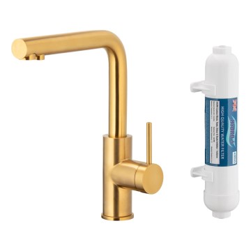 KFA Armatura 6623-912-31 - Gefilterd water kraan DUERO PURE roestvrij/Grond goud + filter