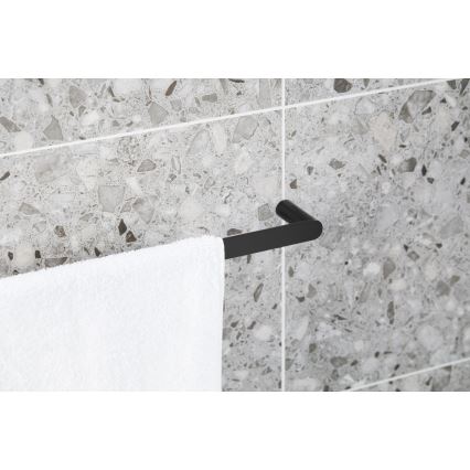 KFA Armatura 864-025-81 - Porte-serviettes mural 24 cm acier inoxydable/mat noir
