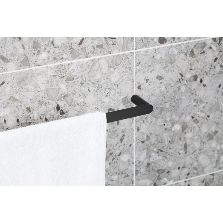 KFA Armatura 864-025-81 - Porte-serviettes mural 24 cm acier inoxydable/mat noir