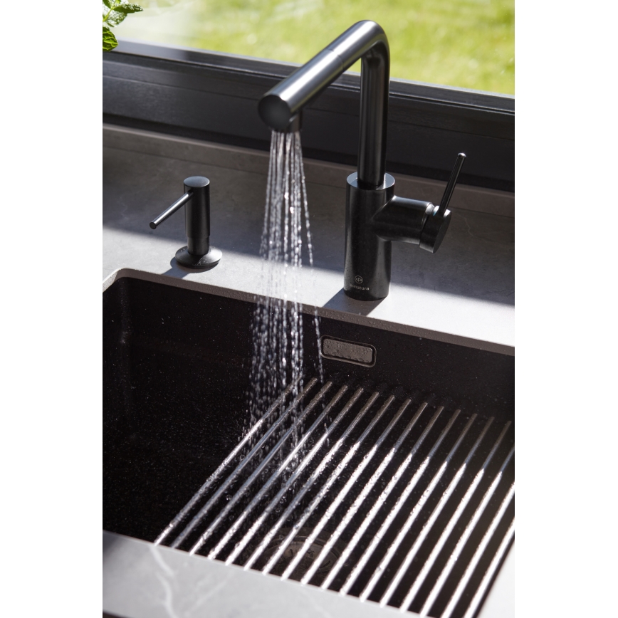 KFA Armatura 990-100-81 - Verzonken zeepdispenser DUERO roestvrij/mat zwart