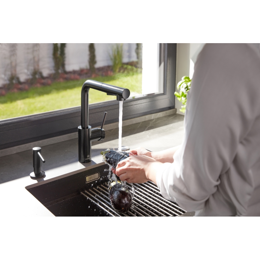 KFA Armatura 990-100-81 - Verzonken zeepdispenser DUERO roestvrij/mat zwart