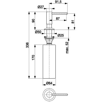KFA Armatura 990-100-81 - Verzonken zeepdispenser DUERO roestvrij/mat zwart