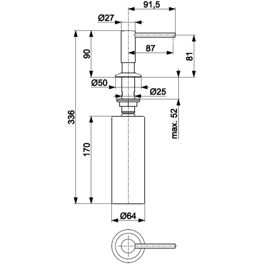 KFA Armatura 990-100-81 - Verzonken zeepdispenser DUERO roestvrij/mat zwart