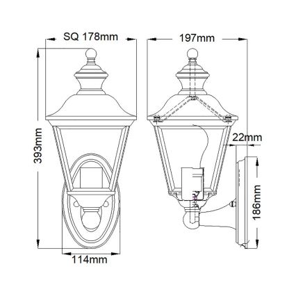 Kichler - Applique murale d'extérieur BAY SHORE 1xE27/60W/230V IP44