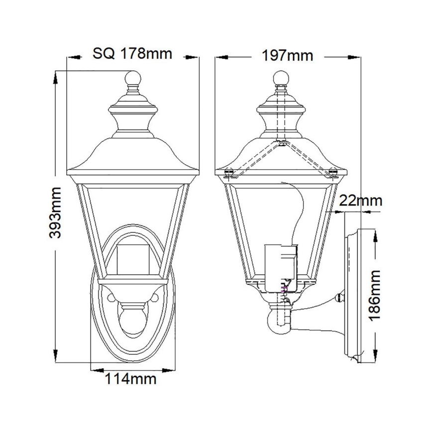 Kichler - Applique murale d'extérieur BAY SHORE 1xE27/60W/230V IP44