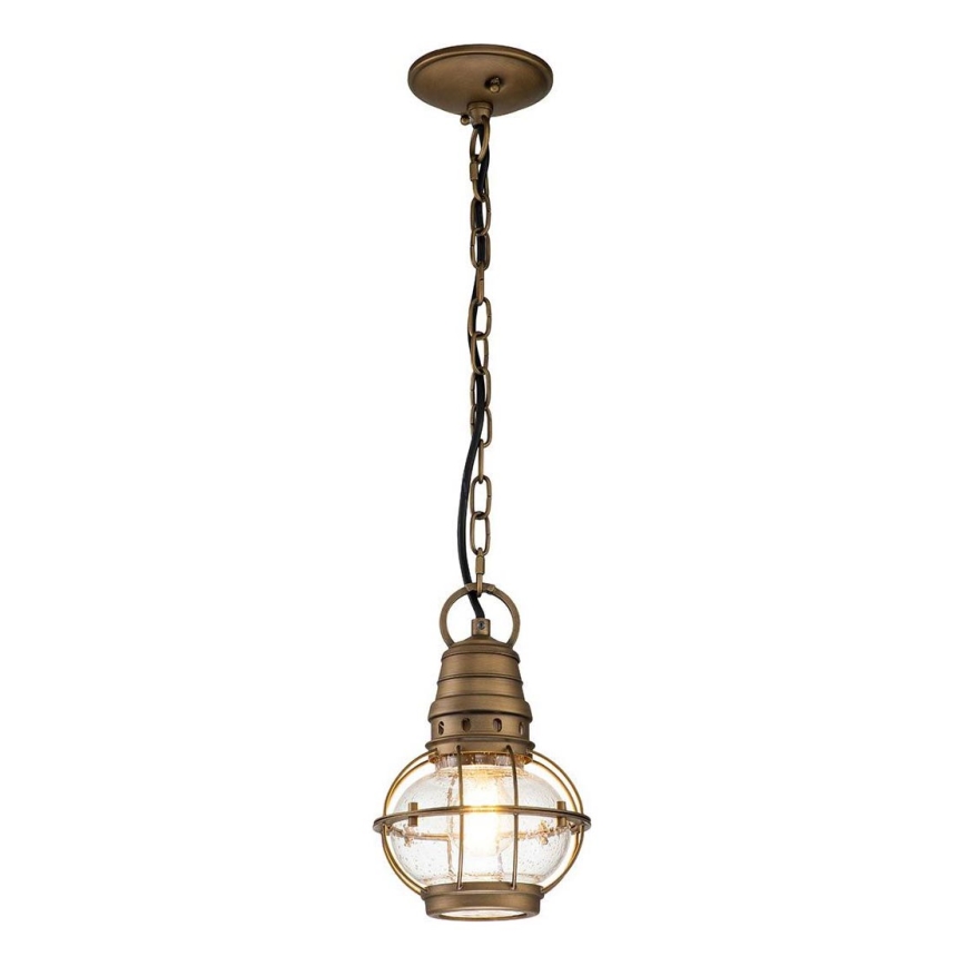 Kichler - Buitenhanglamp aan ketting BRIDGE POINT 1xE27/60W/230V IP44 bronskleurig