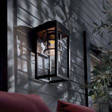 Kichler - Buitenwandlamp HONE S 1xE27/60W/230V IP44 zwart