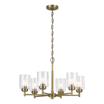 Kichler - Hanglamp aan een ketting WINSLOW 6xE27/60W/230V diameter 66 cm messing