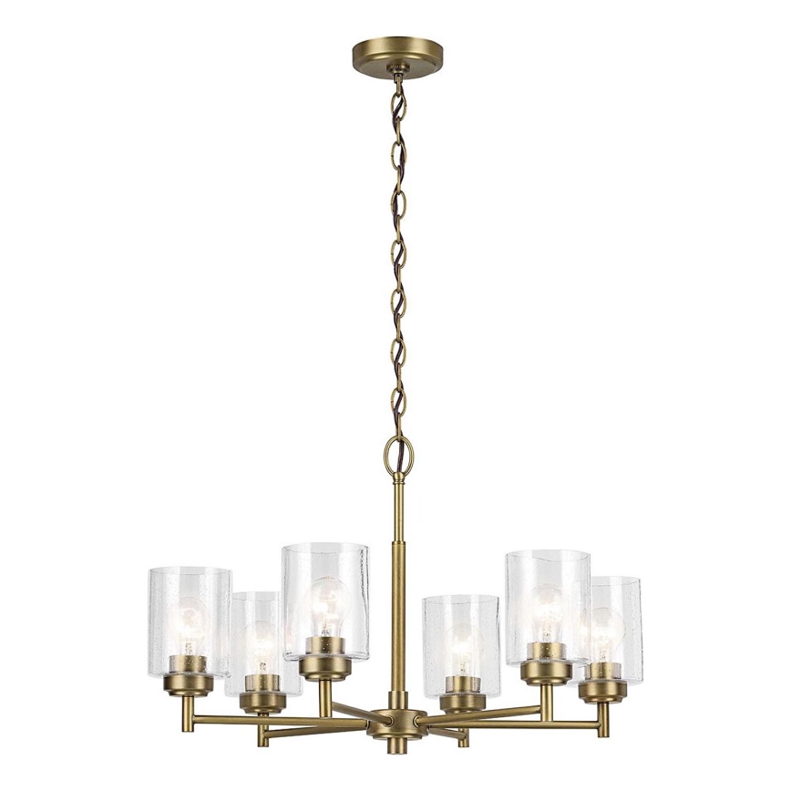 Kichler - Hanglamp aan een ketting WINSLOW 6xE27/60W/230V diameter 66 cm messing