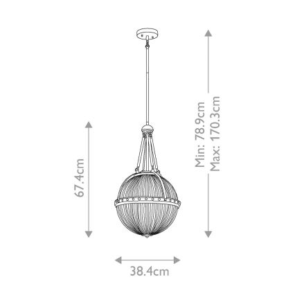 Kichler - Hanglamp aan een koord ASTER 3xE14/60W/230V goud