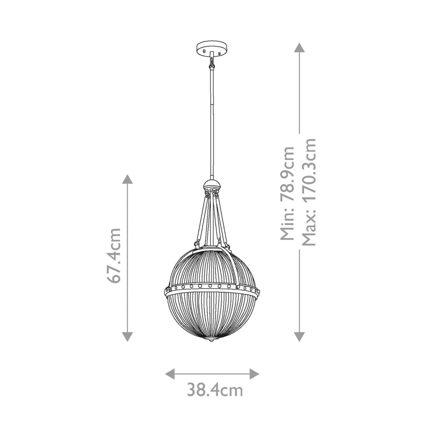 Kichler - Hanglamp aan een koord ASTER 3xE14/60W/230V goud