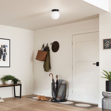 Kichler - Plafondlamp ALBERS 1x E27/40W/230V Ø 20,3 cm zwart