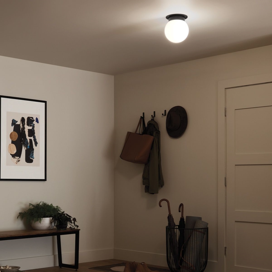 Kichler - Plafonnier ALBERS 1xE27/40W/230V Ø 20,3 cm noir