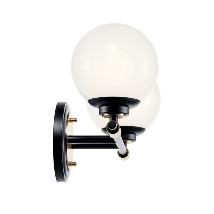 Kichler - LED-wandlamp voor de badkamer BENNO 2xLED/3W/230V zwart/goud IP44