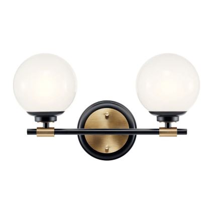 Kichler - LED-wandlamp voor de badkamer BENNO 2xLED/3W/230V zwart/goud IP44