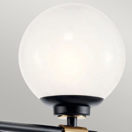 Kichler - LED-wandlamp voor de badkamer BENNO 2xLED/3W/230V zwart/goud IP44