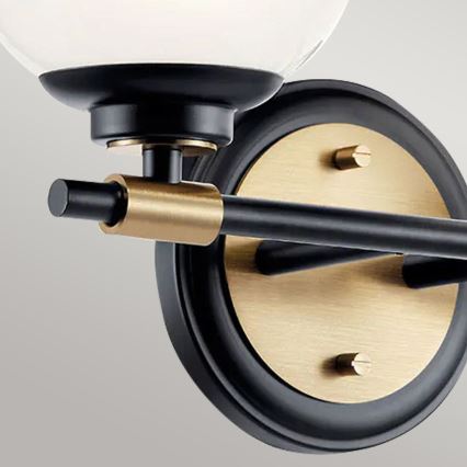 Kichler - Applique murale LED BENNO pour salle de bains 2xLED/3W/230V noir/doré IP44