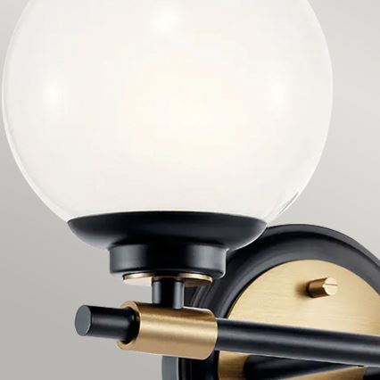 Kichler - Applique murale LED BENNO pour salle de bains 2xLED/3W/230V noir/doré IP44