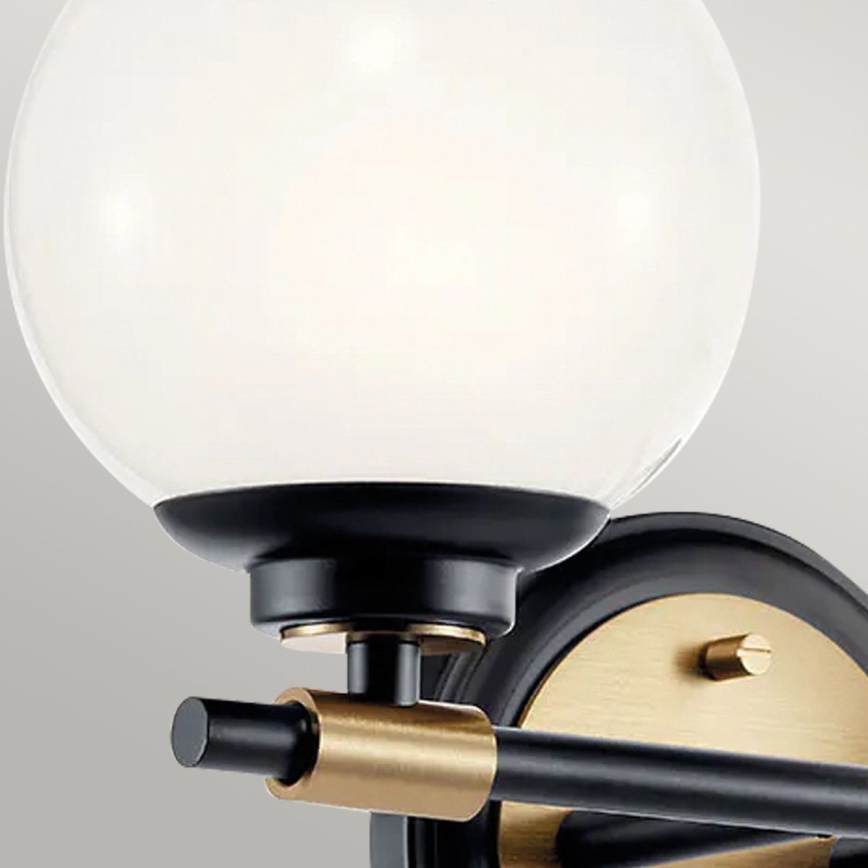 Kichler - Applique murale LED BENNO pour salle de bains 2xLED/3W/230V noir/doré IP44