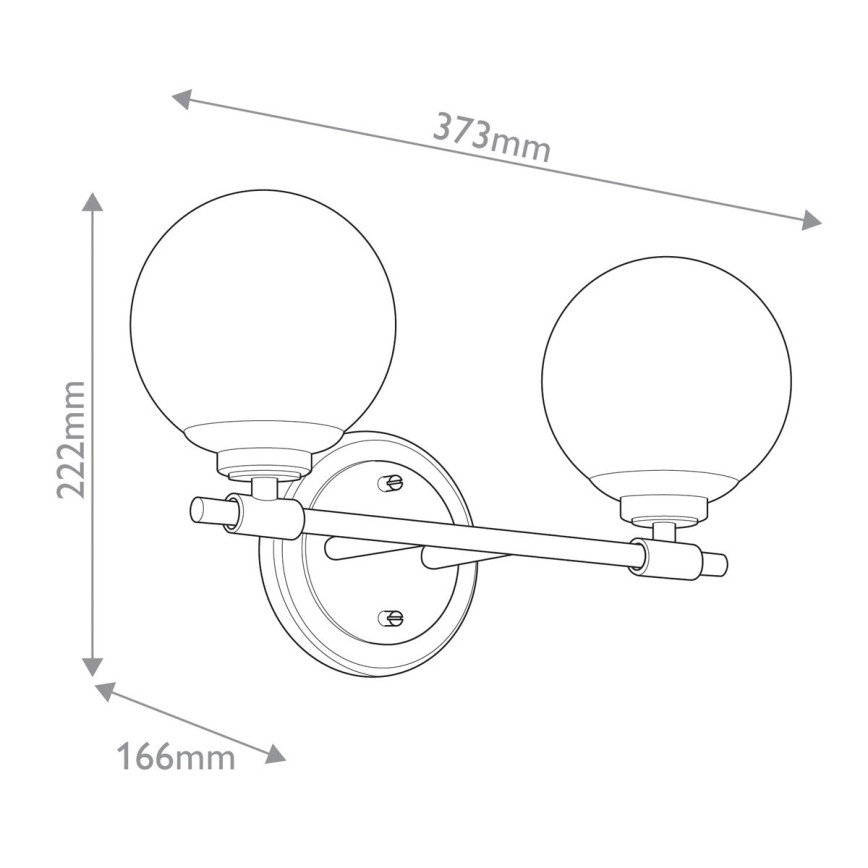 Kichler - Applique murale LED BENNO pour salle de bains 2xLED/3W/230V noir/doré IP44
