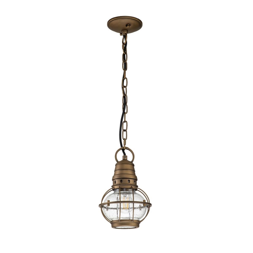Kichler - Buitenhanglamp aan ketting BRIDGE POINT 1xE27/60W/230V IP44 bronskleurig