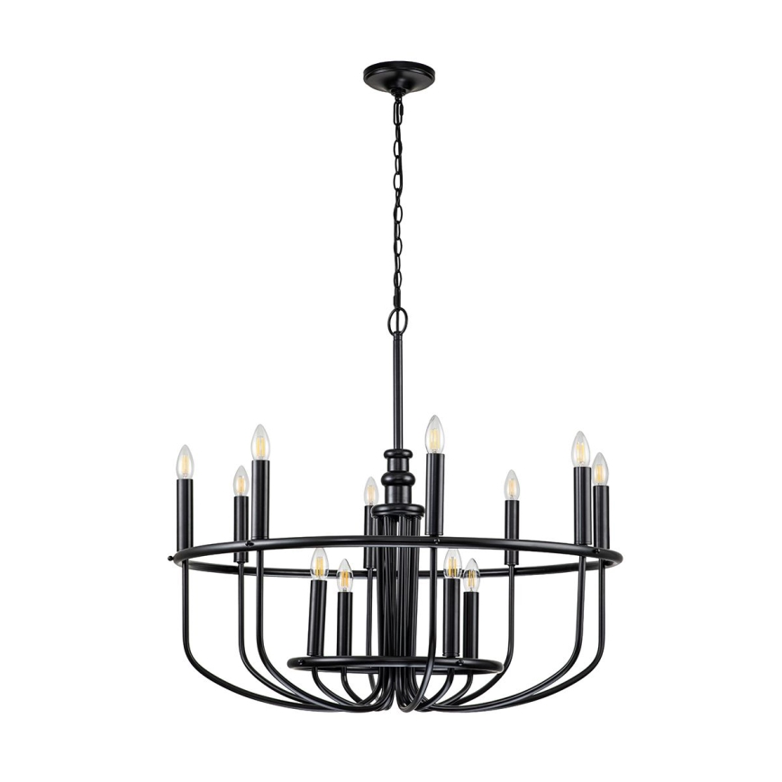Kichler - Lustre suspendu sur chaîne CAPITOL HILL 12xE14/40W/230V noir