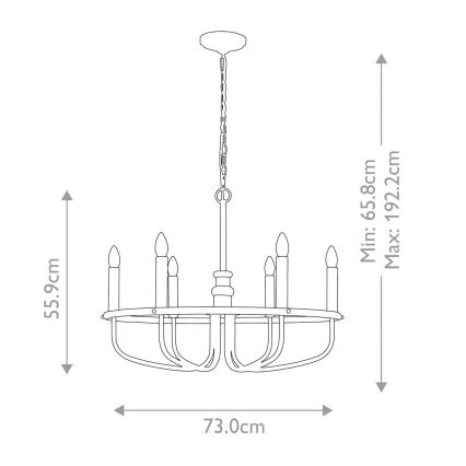 Kichler - Kroonluchter met ketting CAPITOL HILL 6xE14/40W/230V mat chroom