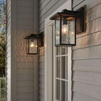 Kichler - Wandlamp voor buiten CAPPANNA 1xE27/60W/230V IP44 zwart