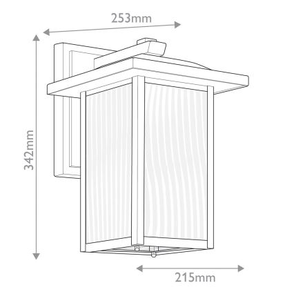 Kichler - Wandlamp voor buiten CAPPANNA 1xE27/60W/230V IP44 zwart