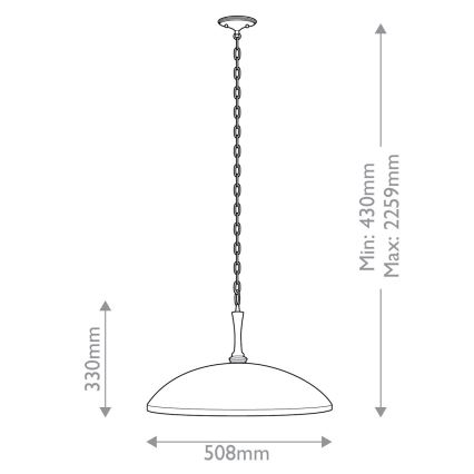 Kichler - Hanglamp aan een ketting DELAROSA 1xE27/60W/230V wit/messing