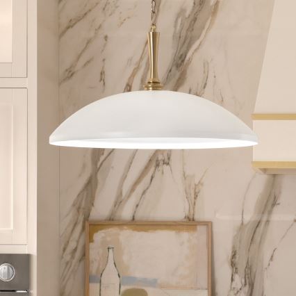 Kichler - Suspension chaîne DELAROSA 1xE27/60W/230V blanc/laiton