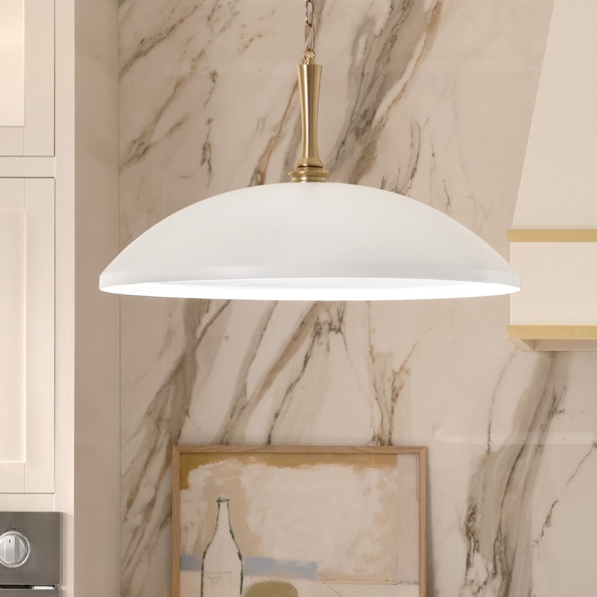 Kichler - Suspension chaîne DELAROSA 1xE27/60W/230V blanc/laiton