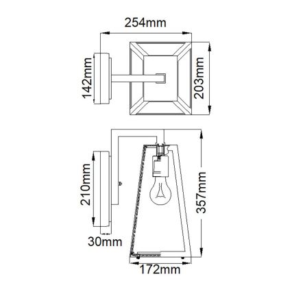 Kichler - Applique murale extérieure DELISON 1xE27/60W/230V IP44