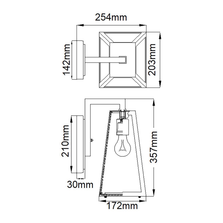 Kichler - Applique murale extérieure DELISON 1xE27/60W/230V IP44