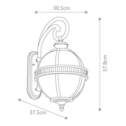 Kichler - Applique murale d'extérieur HALLERON 3xE14/40W/230V IP44