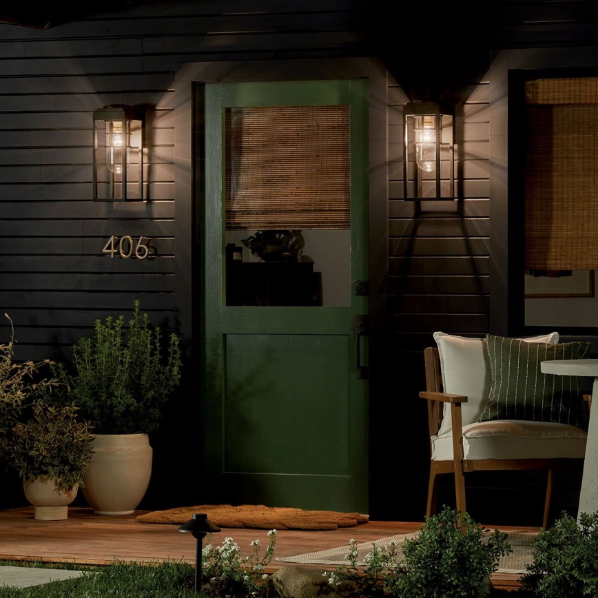 Kichler - Applique d'extérieur HONE M 1xE27/60W/230V IP44 noire