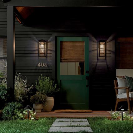 Kichler - Applique d'extérieur HONE M 1xE27/60W/230V IP44 noire