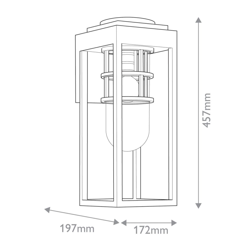 Kichler - Buitenwandlamp HONE M 1xE27/60W/230V IP44 zwart